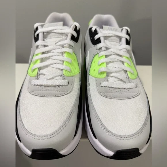 NIKE WOMENS AIR MAX 90 LV8 SNEAKERS-Photon Dust/White-Lime-Black-SIZE 8.5 - Picture 6 of 17
